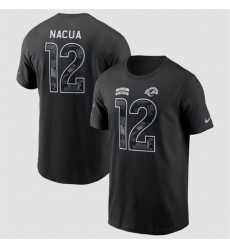 Men's Los Angeles Rams #12 Puka Nacua Black 2026 Salute to Service Name & Number T-Shirt