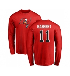 Football Tampa Bay Buccaneers #11 Blaine Gabbert Red Name & Number Logo Long Sleeve T-Shirt