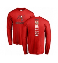 Football Tampa Bay Buccaneers #98 Anthony Nelson Red Backer Long Sleeve T-Shirt