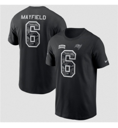 Men's Tampa Bay Buccaneers #6 Baker Mayfield Black 2026 Salute to Service Name & Number T-Shirt