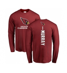Football Arizona Cardinals #1 Kyler Murray Maroon Backer Long Sleeve T-Shirt
