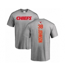 Football Kansas City Chiefs #38 Dontae Johnson Ash Backer T-Shirt