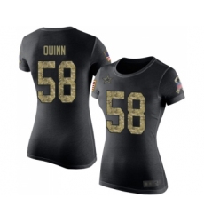Football Women's Dallas Cowboys #58 Robert Quinn Black Camo Salute to Service T-Shirt