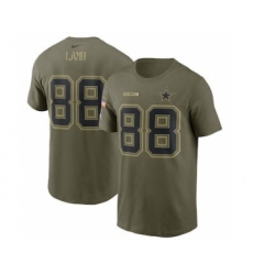 Men's Dallas Cowboys CeeDee Lamb Football Camo 2021 Salute To Service Name & Number T-Shirt