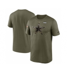 Men's Dallas Cowboys Football Olive 2021 Salute To Service Legend Performance T-Shirt