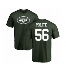 Football New York Jets #56 Jachai Polite Green Name & Number Logo T-Shirt