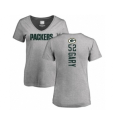 Football Women's Green Bay Packers #52 Rashan Gary Ash Backer V-Neck T-Shirt