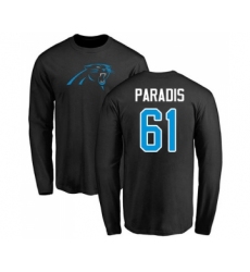 Football Carolina Panthers #61 Matt Paradis Black Name & Number Logo Long Sleeve T-Shirt