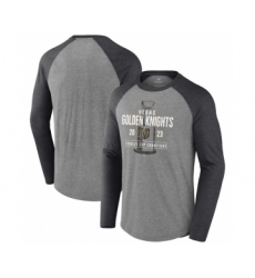 Men's Vegas Golden Knights Heather Gray 2023 Stanley Cup Champions Shootout Long Sleeve T-Shirt