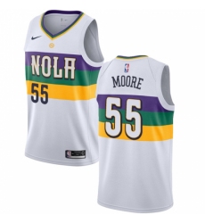 Women's Nike New Orleans Pelicans #55 E Twaun Moore Swingman White NBA Jersey - City Edition