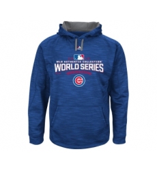Chicago Cubs Royal 2016 World Series Bound Authentic Collection On Field Participant Streak Fleece Men's Pullover Hoodie
