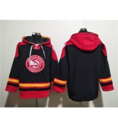 Men's Atlanta Hawks Blank Black Red Lace-Up Pullover Hoodie