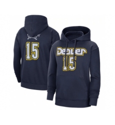 Men's Denver Nuggets #15 Nikola Jokic Navy Pullover Hoodie