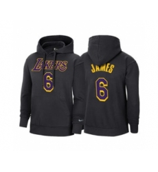 Men's Los Angeles Lakers #6 LeBron James 2021 Black Pullover Basketball Hoodie 2