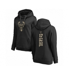 Basketball Women's Milwaukee Bucks #17 Pau Gasol Black One Color Backer Pullover Hoodie