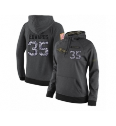 Football Women's Baltimore Ravens #35 Gus Edwards Stitched Black Anthracite Salute to Service Player Performance Hoodie