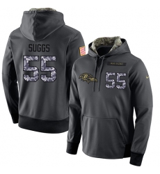 NFL Men's Nike Baltimore Ravens #55 Terrell Suggs Stitched Black Anthracite Salute to Service Player Performance Hoodie