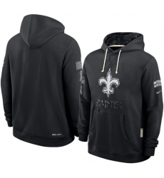 Men's New Orleans Saints Black 2026 Salute to Service Sideline Dri-FIT Pullover Hoodie