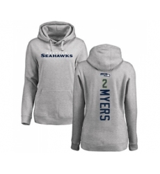 Football Women's Seattle Seahawks #2 Jason Myers Ash Backer Pullover Hoodie