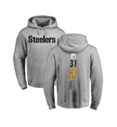 Football Pittsburgh Steelers #31 Donnie Shell Ash Backer Pullover Hoodie