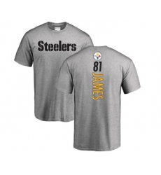 Football Pittsburgh Steelers #81 Jesse James Ash Backer T-Shirt