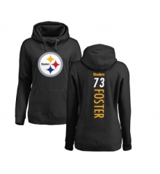 Football Women's Pittsburgh Steelers #73 Ramon Foster Black Backer Pullover Hoodie