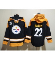 Men's Pittsburgh Steelers #22 Najee Harris Black Ageless Must-Have Lace-Up Pullover Hoodie