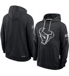Men's Houston Texans Black 2026 Salute to Service Sideline Dri-FIT Pullover Hoodie