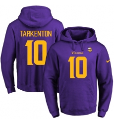 NFL Men's Nike Minnesota Vikings #10 Fran Tarkenton Purple(Gold No.) Name & Number Pullover Hoodie