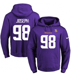 NFL Men's Nike Minnesota Vikings #98 Linval Joseph Purple Name & Number Pullover Hoodie