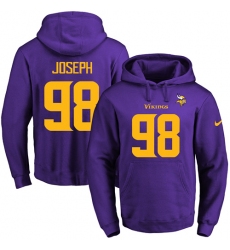 NFL Men's Nike Minnesota Vikings #98 Linval Joseph Purple(Gold No.) Name & Number Pullover Hoodie