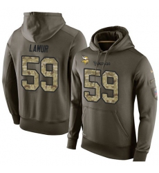NFL Nike Minnesota Vikings #59 Emmanuel Lamur Green Salute To Service Men's Pullover Hoodie
