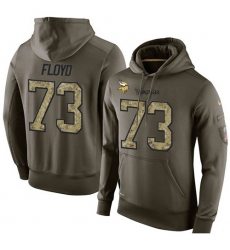 NFL Nike Minnesota Vikings #73 Sharrif Floyd Green Salute To Service Men's Pullover Hoodie