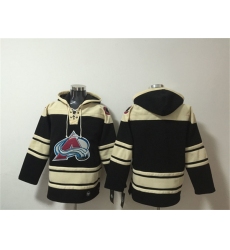 Men's Colorado Avalanche Blank Black All Stitched Sweatshirt Hoodie