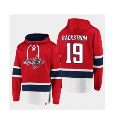 Men's Washington Capitals #19 Nicklas Backstrom Red All Stitched Sweatshirt Hoodie