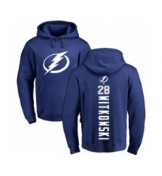 Hockey Tampa Bay Lightning #28 Luke Witkowski Royal Blue Backer Pullover Hoodie