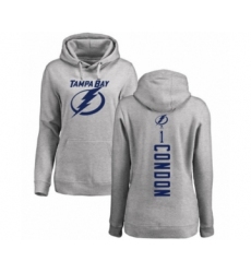 Hockey Women's Tampa Bay Lightning #1 Mike Condon Ash Backer Pullover Hoodie