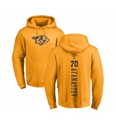 Hockey Nashville Predators #70 Egor Afanasyev Gold One Color Backer Pullover Hoodie