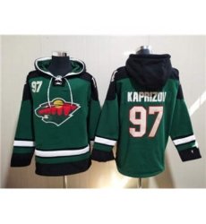 Men's Minnesota Wild #97 Kirill Kaprizov Green Ageless Must-Have Lace-Up Pullover Hockey Hoodie