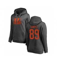 Football Women's Cincinnati Bengals #89 Drew Sample Ash One Color Pullover Hoodie