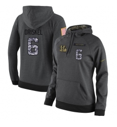 NFL Women's Nike Cincinnati Bengals #6 Jeff Driskel Stitched Black Anthracite Salute to Service Player Performance Hoodie