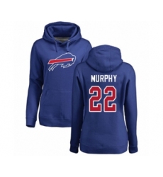 Football Women's Buffalo Bills #22 Marcus Murphy Royal Blue Name & Number Logo Pullover Hoodie