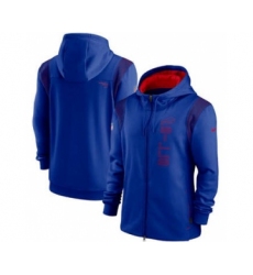 Men's Buffalo Bills 2021 Royal Sideline Team Performance Full-Zip Hoodie