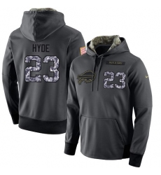 NFL Men's Nike Buffalo Bills #23 Micah Hyde Stitched Black Anthracite Salute to Service Player Performance Hoodie