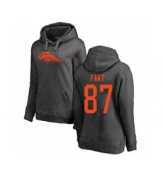 Football Women's Denver Broncos #87 Noah Fant Ash One Color Pullover Hoodie