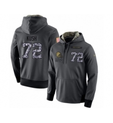 Football Men's Cleveland Browns #72 Eric Kush Stitched Black Anthracite Salute to Service Player Performance Hoodie