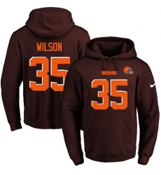 NFL Men's Nike Cleveland Browns #35 Howard Wilson Brown Name & Number Pullover Hoodie