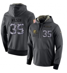 NFL Men's Nike Cleveland Browns #35 Howard Wilson Stitched Black Anthracite Salute to Service Player Performance Hoodie