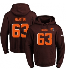NFL Men's Nike Cleveland Browns #63 Marcus Martin Brown Name & Number Pullover Hoodie