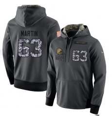 NFL Men's Nike Cleveland Browns #63 Marcus Martin Stitched Black Anthracite Salute to Service Player Performance Hoodie